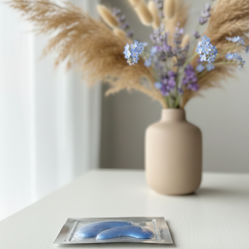 Instantly refresh and de-puff with our Sapphire Chill Collagen Eye Masks. In just 15 minutes, this advanced cooling hydrogel, infused with marine vegan collagen and dual-weight Hyaluronic Acid, firms the delicate under-eye area and provides a deep moisture surge for a plump, revitalized finish. The striking electric blue glitter finish makes these the ultimate high-impact, camera-ready accessory for your skincare routine and GRWM videos.