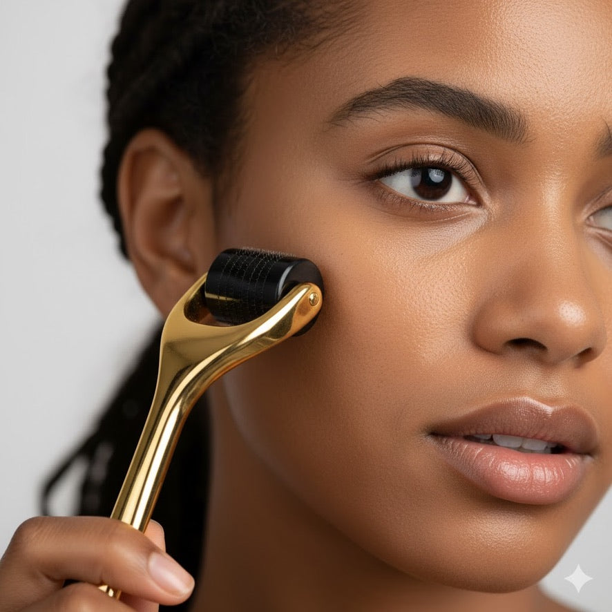 The Lux Glow Derma Roller, a professional-grade tool designed to unlock your skin’s true potential from the comfort of home. This precision-engineered device is the ultimate bridge between your favorite products and the visible results you’ve been chasing.

Precision Engineering for Visible Results
Outfitted with 540 titanium-coated micro-needles, this roller is a powerhouse for rejuvenation. The device effectively stimulates skin cell turnover to dramatically improve the appearance of pore size, fine lines