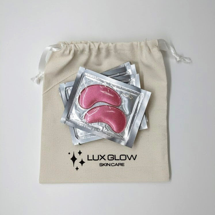 Instant De-Puffing: Our cooling hydrogel technology calms puffiness and refreshes tired eyes in just 15 minutes.

Collagen Boost: Infused with vegan collagen to help firm the delicate under-eye area and smooth the appearance of fine lines.

Deep Hydration: Formulated with Hyaluronic Acid to lock in moisture for a plump, "glass-skin" finish.

Camera-Ready: The gorgeous pink glitter finish makes these the perfect accessory for your skincare selfies and GRWM videos.